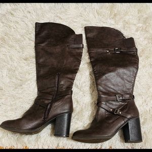 Indigo Red Riding Boots Size 8